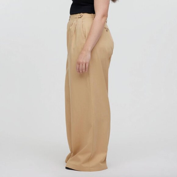 Madewell NWT The Petite Harlow Wide-Leg Pant in Khaki - Size 16P - Picture 4 of 9